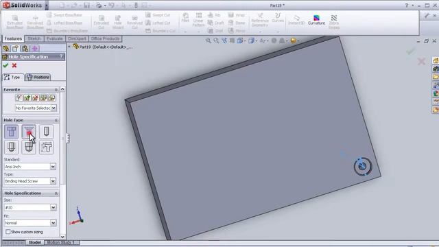 12 SolidWorks beginner TUTORIAL HOLE WIZARD смотреть онлайн