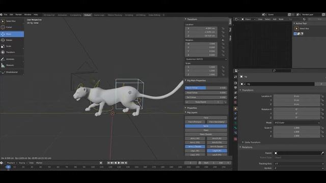 3D Fur Panther Rigging Promo | Blender смотреть онлайн