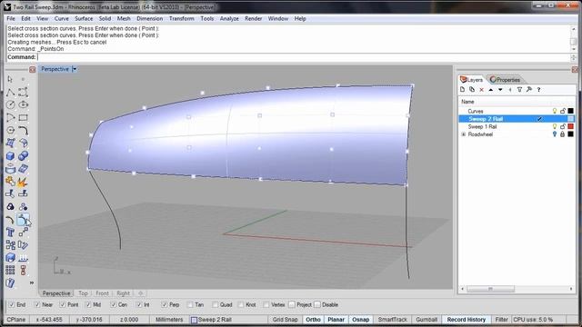 Rhino 3D V5 Sweep Improvements - French Version смотреть онлайн