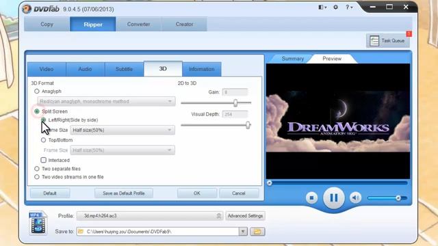 How to rip Blu-ray 3D to MP4 3D with DVDFab 9 смотреть онлайн