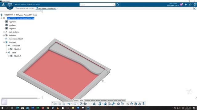 Create second pad w spline CATIA 3DExperience Demo смотреть онлайн