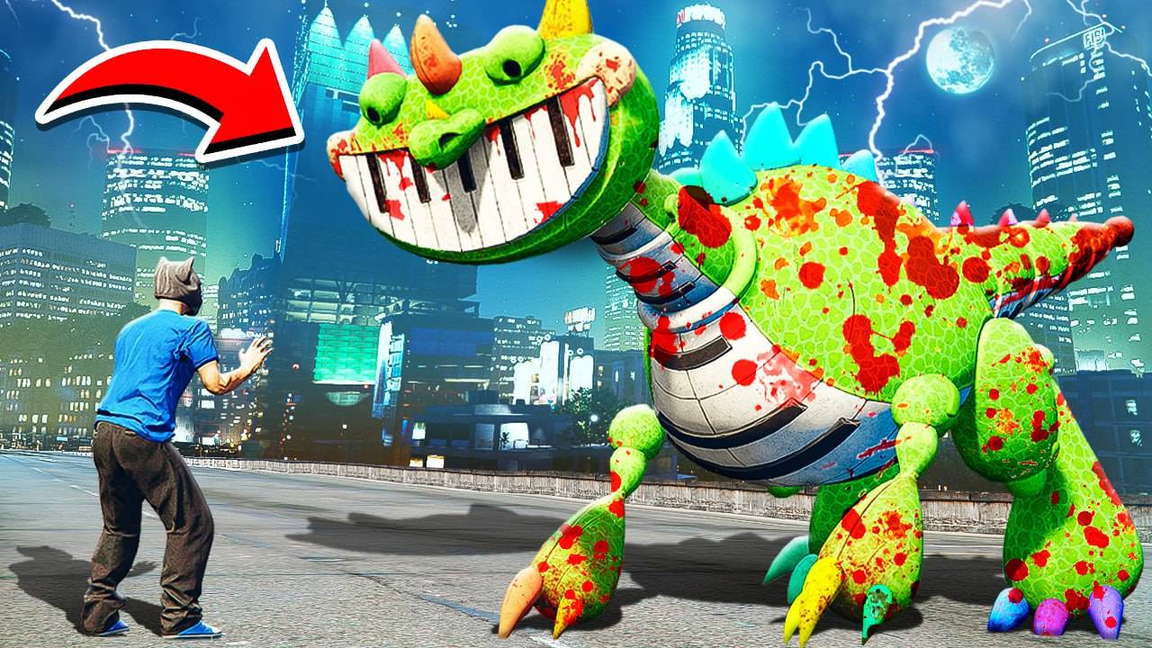 КОШМАРНЫЙ ПИАНОЗАВР ОХОТИТСЯ НА МЕНЯ! УЖАС POPPY PLAYTIME 4 В GTA 5! смотреть онлайн
