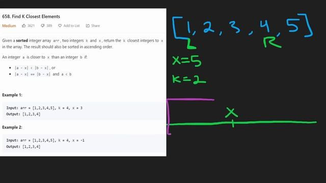 Leetcode 658: Find K Closest Elements (RU) смотреть онлайн