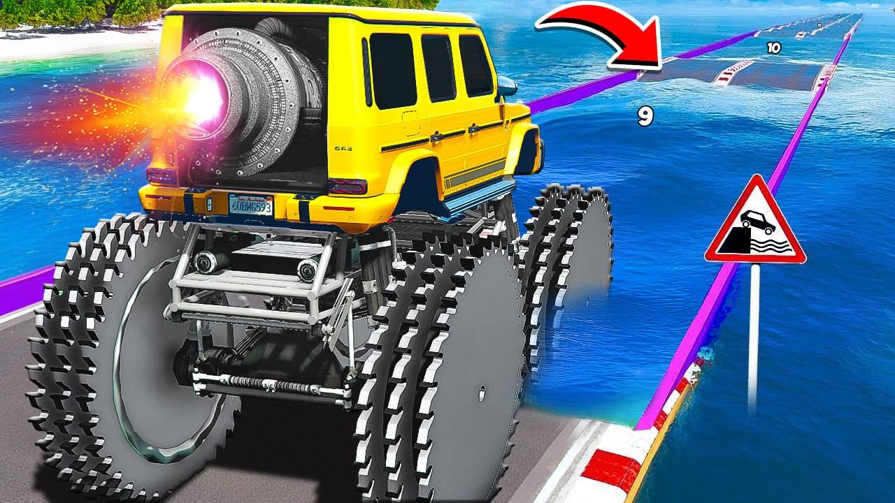 СМОЖЕТ ЛИ ЧИТЕРСКАЯ ТАЧКА НА ПИЛАХ ПРОЕХАТЬ ОГРОМНУЮ ЯМУ С ВОДОЙ В ГТА 5? ЭКСПЕРИМЕНТ В GTA 5! смотреть онлайн