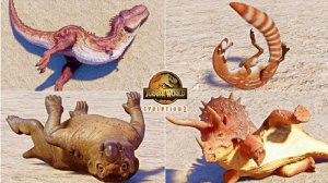 Все анимации динозавров когда они лежат в игре Мир юрского периода эволюшн 2