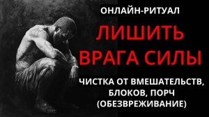 ЛИШИТЬ ВРАГА СИЛЫ: ЧИСТКА-ОБЕЗВРЕЖИВАНИЕl ОНЛАЙН-РИТУАЛ + ОБРАТКА