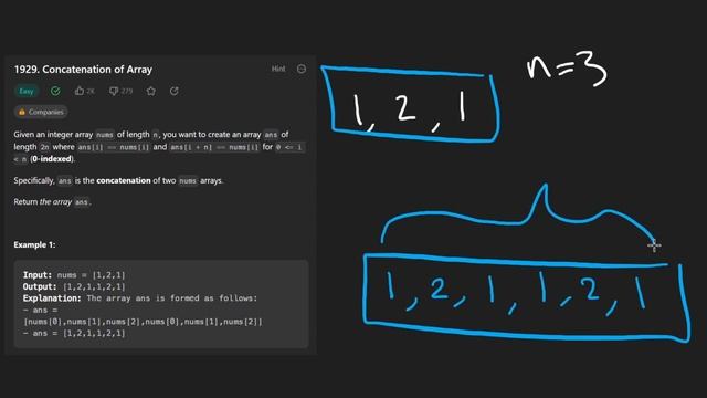 Leetcode 1929: Concatenation of Array (RU) смотреть онлайн