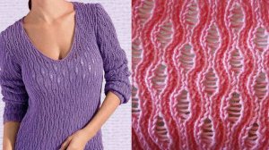 АЖУРНЫЙ УЗОР СО СПУЩЕННЫМИ ПЕТЛЯМИ. ПОДРОБНЫЙ ПОПЕТЕЛЬНЫЙ МАСТЕР-КЛАСС