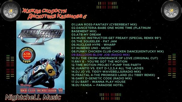 Музыка жажда скорости, дискотека Казанова 6, 90s