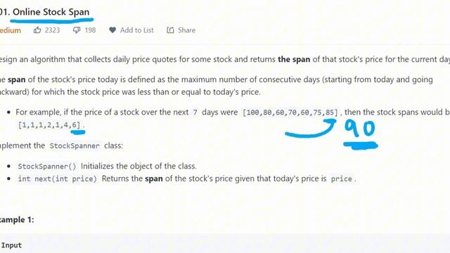 Leetcode 901: Online Stock Span (RU) смотреть онлайн