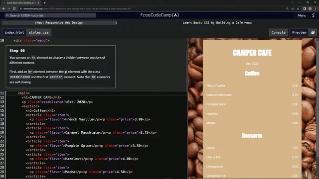 Learn Basic CSS by Building a Cafe Menu - Step 66 смотреть онлайн
