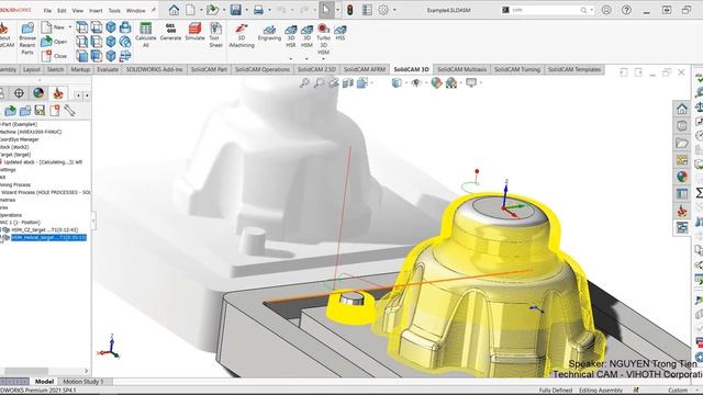 [SOLIDCAM 3D] - Hướng dẫn lập trình HELICAL MACHINING trong 3D HSM | VIHOTH CORP. смотреть онлайн