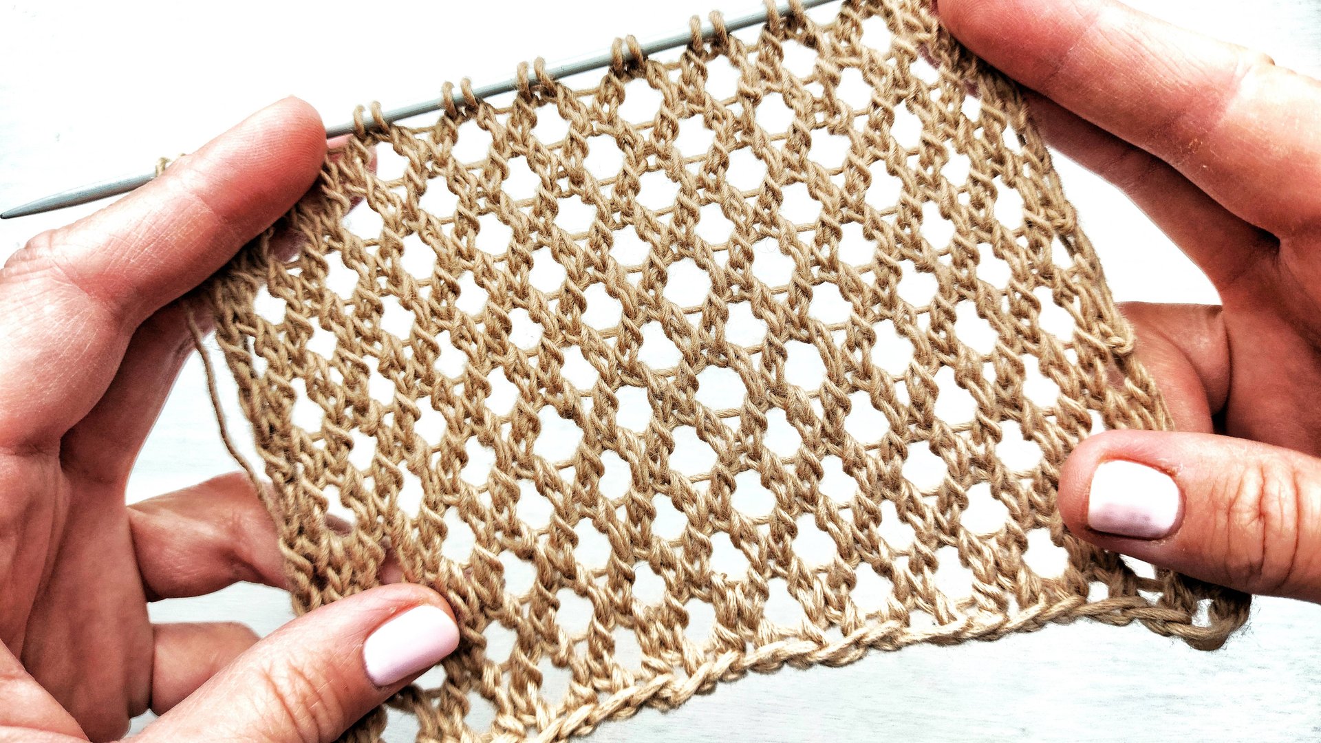 Оригинальная мелкая сеточка спицами для вязания джемпера, летнего топа, палантина смотреть онлайн