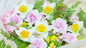 Как я делаю цветы из фоамирана (нарциссы, розы, мелкоцветы) и другой декор для весенней коробочки🌿