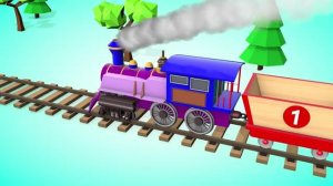 Изучаем цвета и учимся считать до 10, для деток с паровозиком