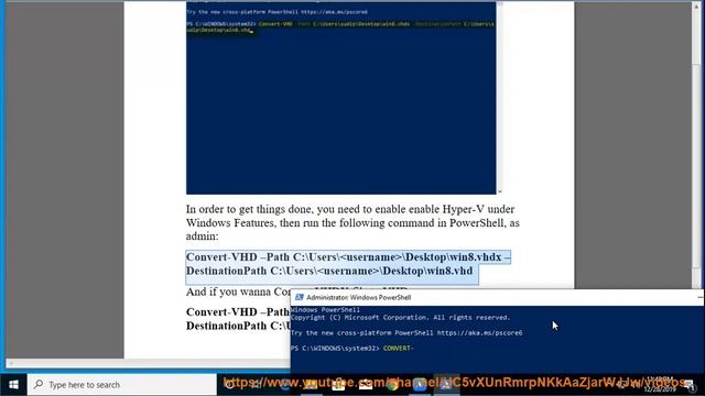 Convert Hyper-V VHDX file to VHD w/ PowerShell on Windows 10 смотреть онлайн
