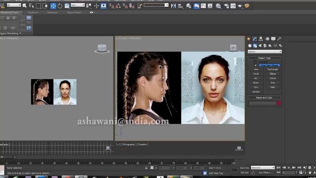How to Model Lowpoly Face Angelina Jolie in 3d max part 1 смотреть онлайн