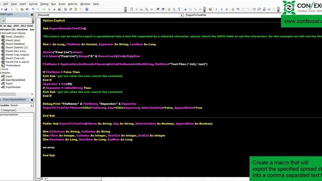 Export spreadsheet as txt file Confexcel смотреть онлайн