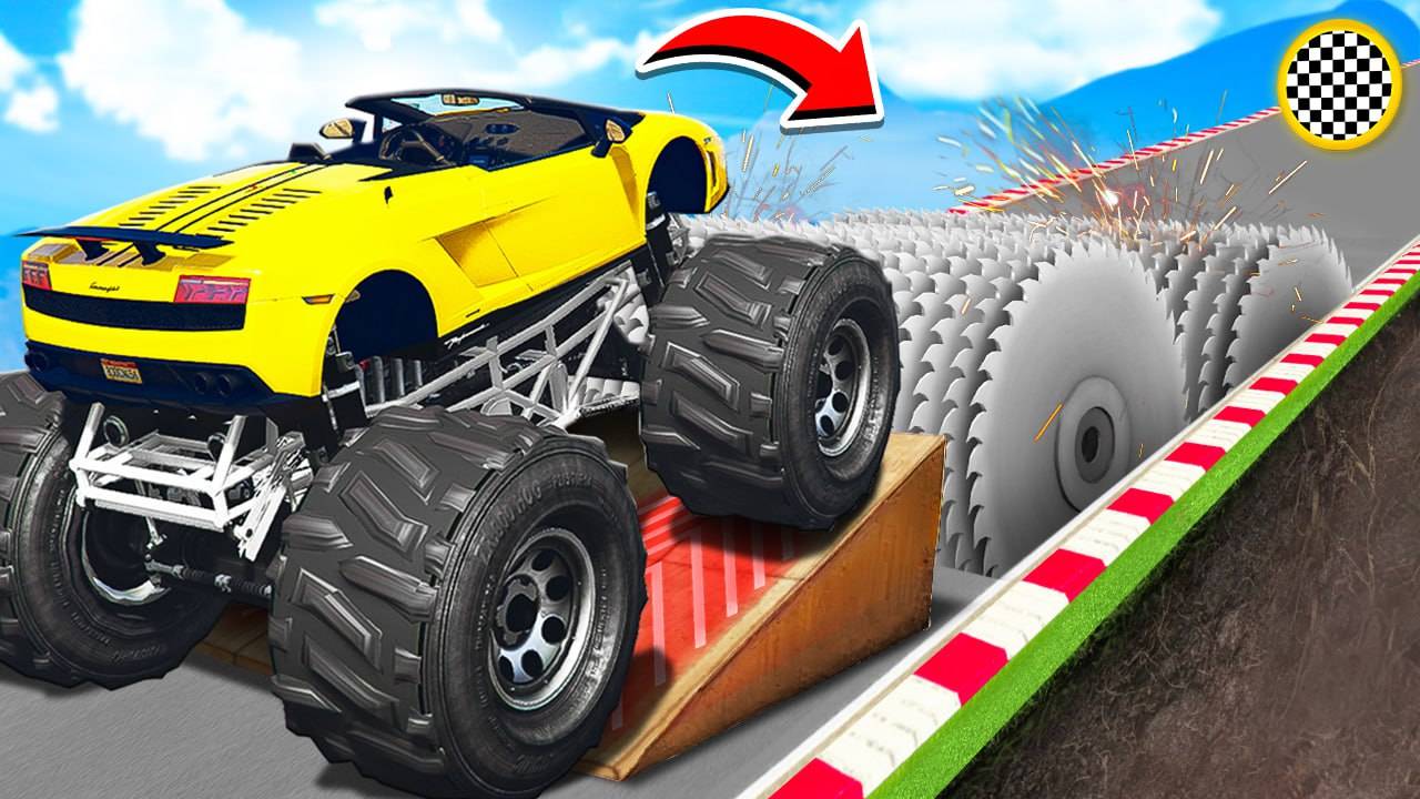 СМОЖЕТ ЛИ ГИГАНТСКАЯ ЛАМБА ПРОЕХАТЬ ПИЛЫ В ГТА 5? ЭКСПЕРИМЕНТ В GTA 5! смотреть онлайн