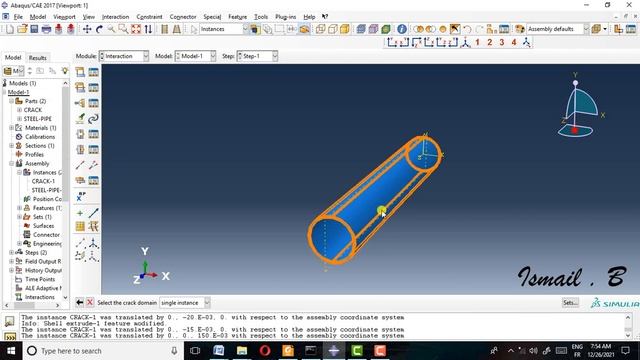 ABAQUS tutorials : crack growrh in steel pipe using XFEM method смотреть онлайн