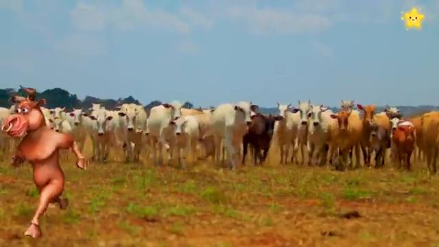 Туба дуба дуба Весёлая корова танцует и поёт Мычание коровы для детей