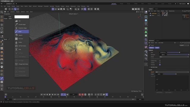 0166. brush tool , magnet brush tool in cinema 4d смотреть онлайн