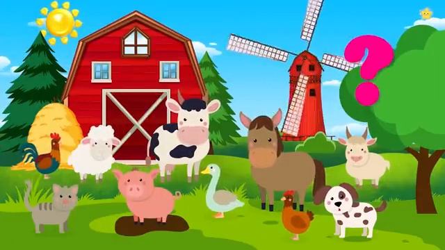 Корова Лошадь Овца Курица и другие домашние животные для детей Учим звуки животных смотреть онлайн