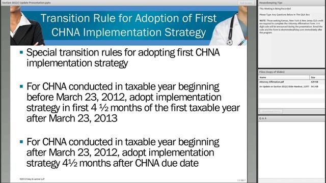 An Update on Section 501(r): Additional Federal Tax Requirements for Charitable Hospitals смотреть онлайн
