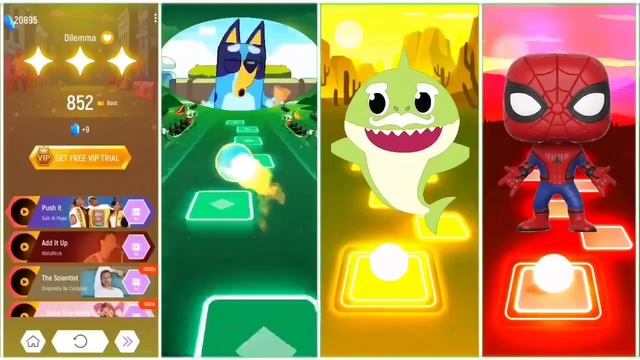 Baby Shark 🆚 Funko Pop Marvel 🆚 Sheriff Labrador 🆚 Peepa Pig | Tiles Hop EDM Rush смотреть онлайн