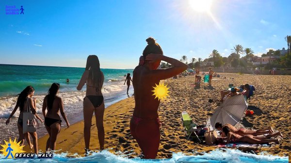 4K Crowded beach ☀️❤️