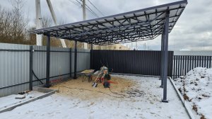 Навес односкатный 6х6 графит 7024