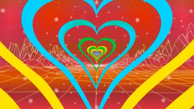 Neon love heart tunnel with white particles and cyber effect background смотреть онлайн