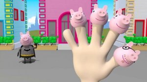Peppa  Pig Batman VS Superman 3D Animation Nursery Rhymes Finger Family Song For Children and Kids