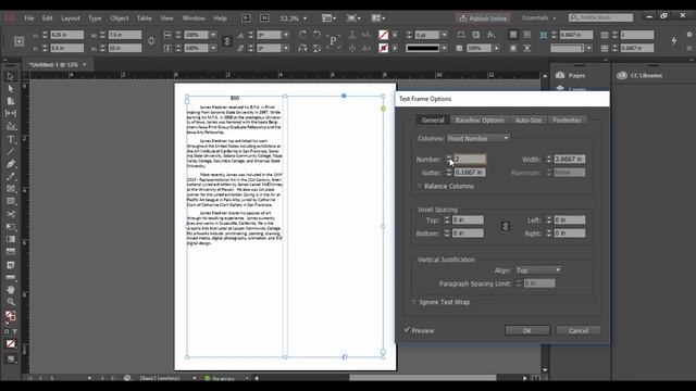 Text Frame Options in InDesign смотреть онлайн