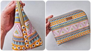 DIY/ШЬЮ КОСМЕТИЧКУ #учусьшить #мастеркласс #выкройка