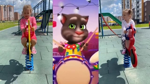На детской площадке вместе с Talking Tom #XíMuộibắtchướcmèoTalkingTom #talkingtom #talkingtomdance смотреть онлайн