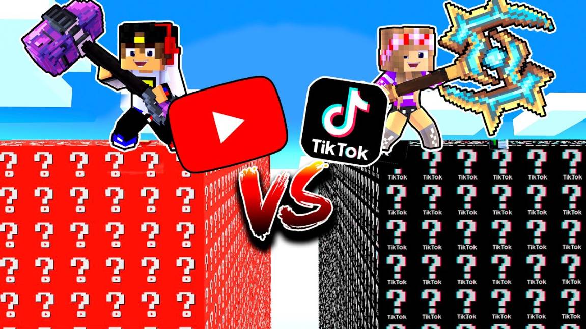 ЛАКИ БЛОК ЮТУБ ПРОТИВ ЛАКИ БЛОК ТИК ТОК в МАЙНКРАФТ НО НУБ И ПРО ВИДЕО ТРОЛЛИНГ MINECRAFT Евгенбро смотреть онлайн