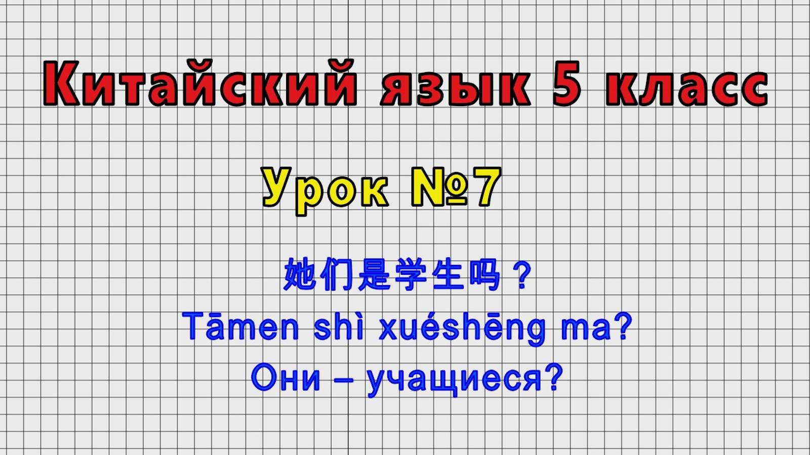 Китайский язык 5 класс (Урок№7 - 她们是学生吗？ Tāmen Shì Xuéshēng Ma? Они – учащиеся?)