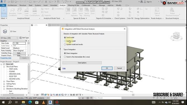 How to link Autodesk Revit and Robot Structural analysis! Simple Modelling of RC Building (G+2) смотреть онлайн
