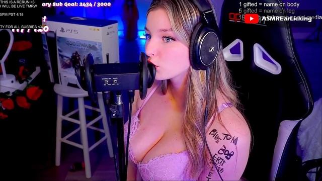 Thenicolet ASMR Ear Licking 3Dio live 2023-04-19 смотреть онлайн
