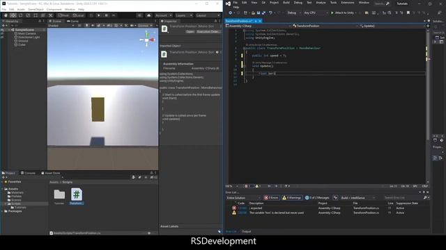 Transform.position - Unity Movement Tutorial
