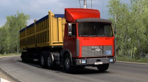 223 / ETS 2 1.53 / Русская сборка / МАЗ 6422 / Уснул за рулём в Хромтау.