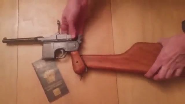 Пистолет Маузер к-96 с деревянным прикладом-кобурой, Denix replica 1025 смотреть онлайн