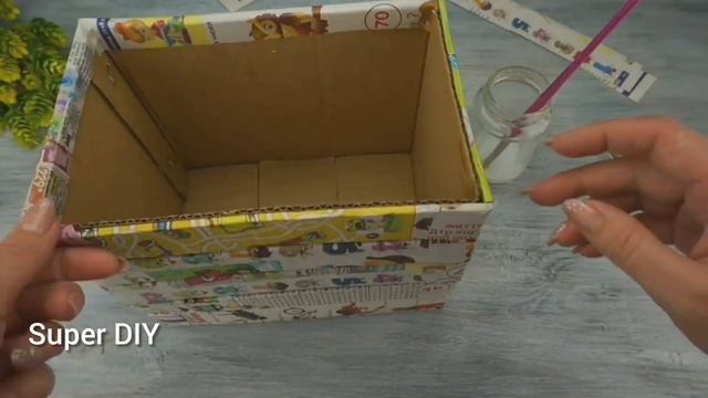 Original Basket - Organizer from a Cardboard box with your own hands