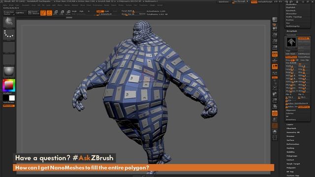 #AskZBrush - "How can I get NanoMeshes to fill the entire polygon?" смотреть онлайн