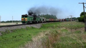 Тепловоз 2ТЭ10М-3035. Звук 10Д100. (1080р)