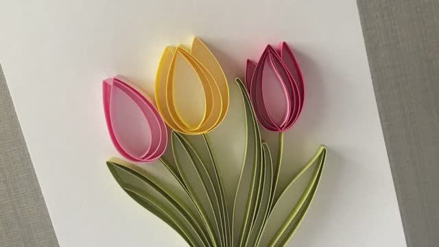 Открытка Маме к 8 марта! Контурный квиллинг! Поделки своими руками! смотреть онлайн