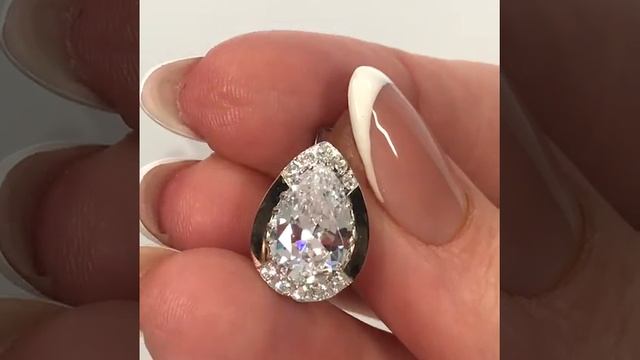 Серебряное кольцо с фианитом, артикул 664к Р и серебряные серьги с фианитом, артикул 664с Р смотреть онлайн