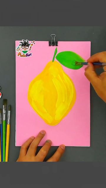 Сочный лимон рисуем красками гуашь #рыбакит смотреть онлайн