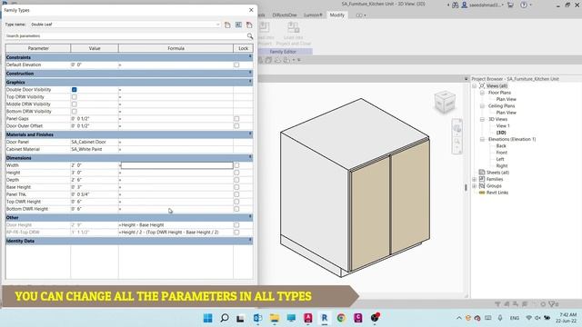 Revit Family | Revit Furniture Family | Saeed BIM360 смотреть онлайн